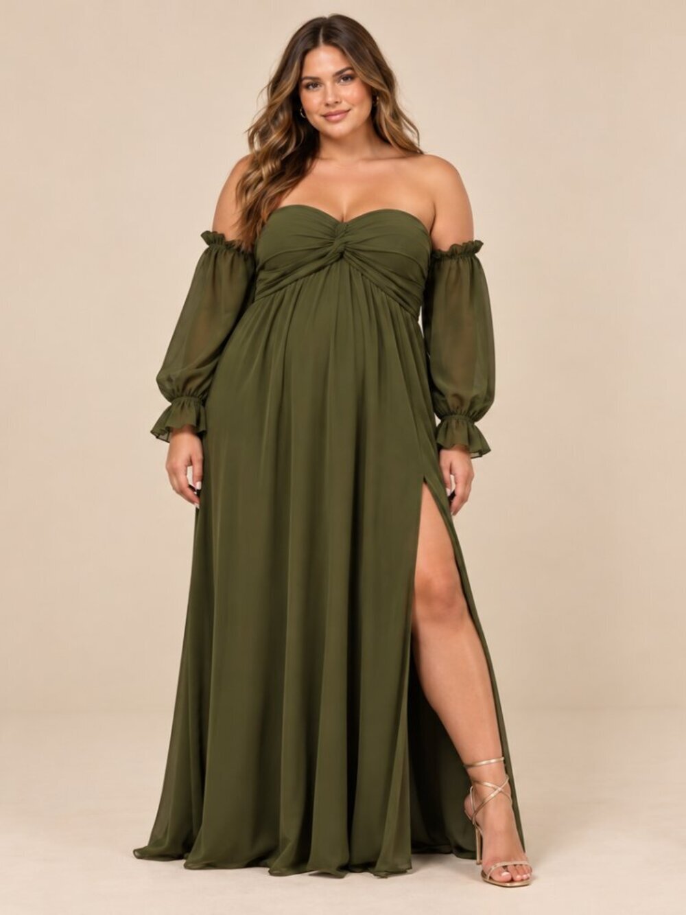 LULU's Long Sleeve Romantic Flowy Chic Elegant Boho Bridesmaid Wedding
